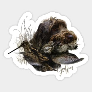 Wirehaired Pointing Griffon , Woodcock hunting Sticker